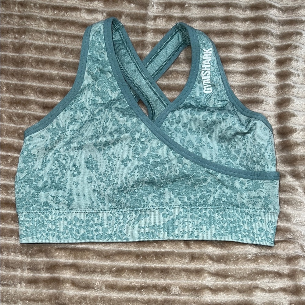 Gymshark Women's Patterned Teal Sports Bra